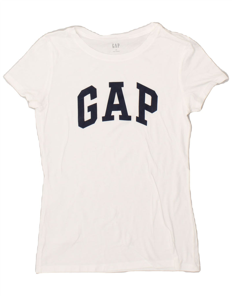 GAP Womens Graphic T-Shirt Top UK 6 XS White | Vintage Gap | Thrift | Second-Hand Gap | Used Clothing | Messina Hembry 