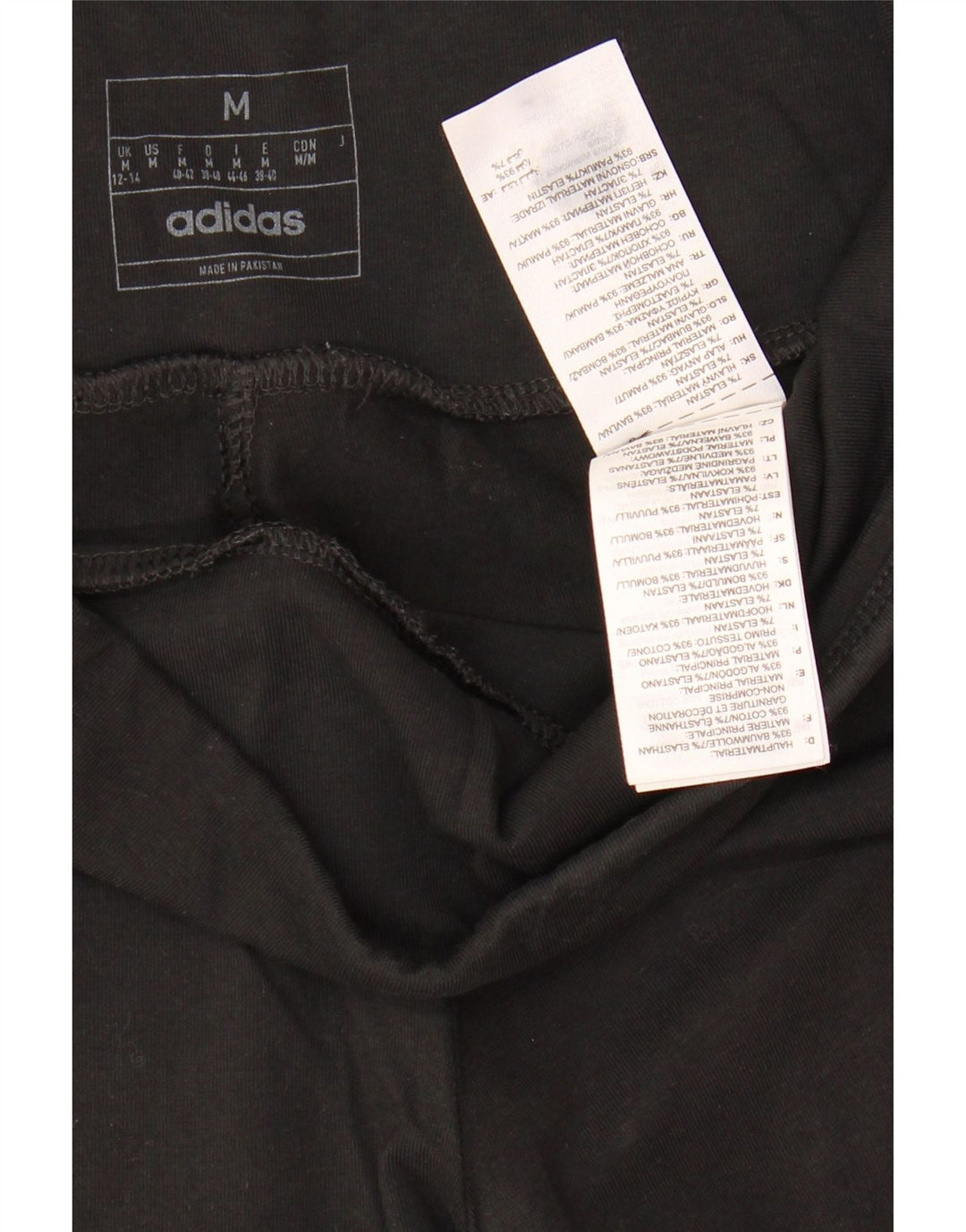 Adidas Womens Graphic Leggings UK 12/14 Medium  Black Cotton