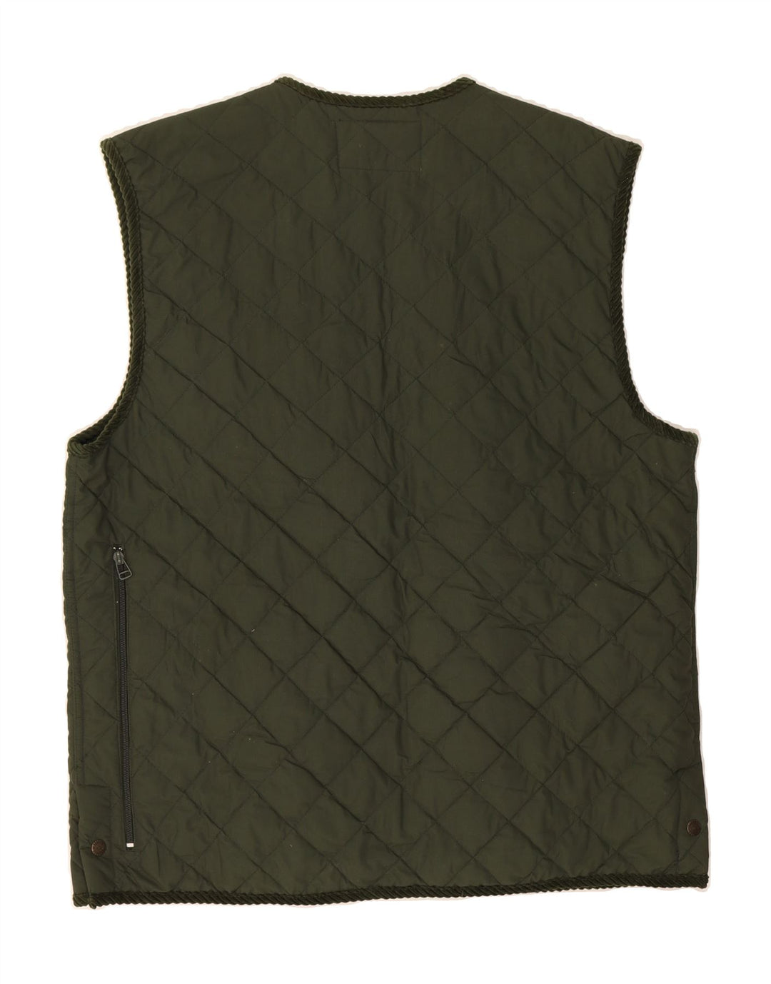 UNIVERS Mens Quilted Gilet UK 50 3XL Khaki Polyester Vintage Univers and Second-Hand Univers from Messina Hembry 