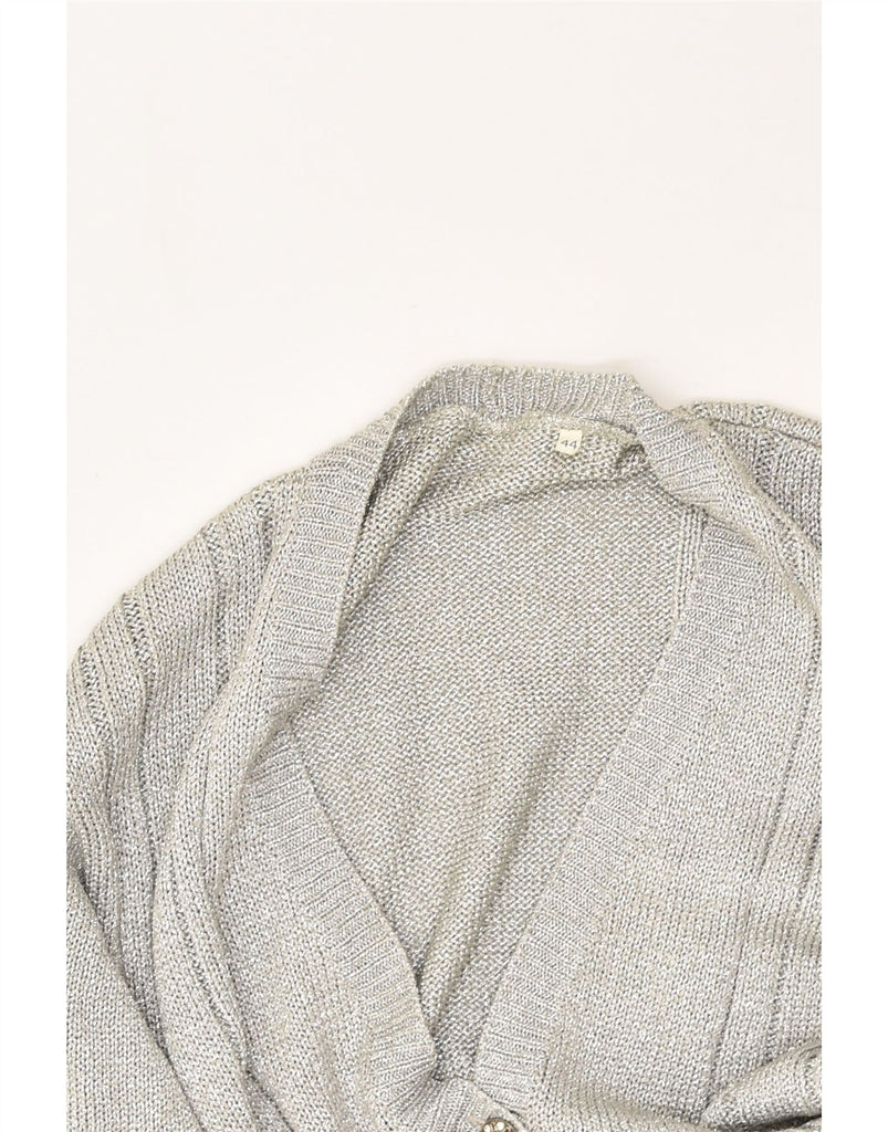 VINTAGE Womens Cardigan Sweater IT 44 Medium Grey Cupro | Vintage Vintage | Thrift | Second-Hand Vintage | Used Clothing | Messina Hembry 