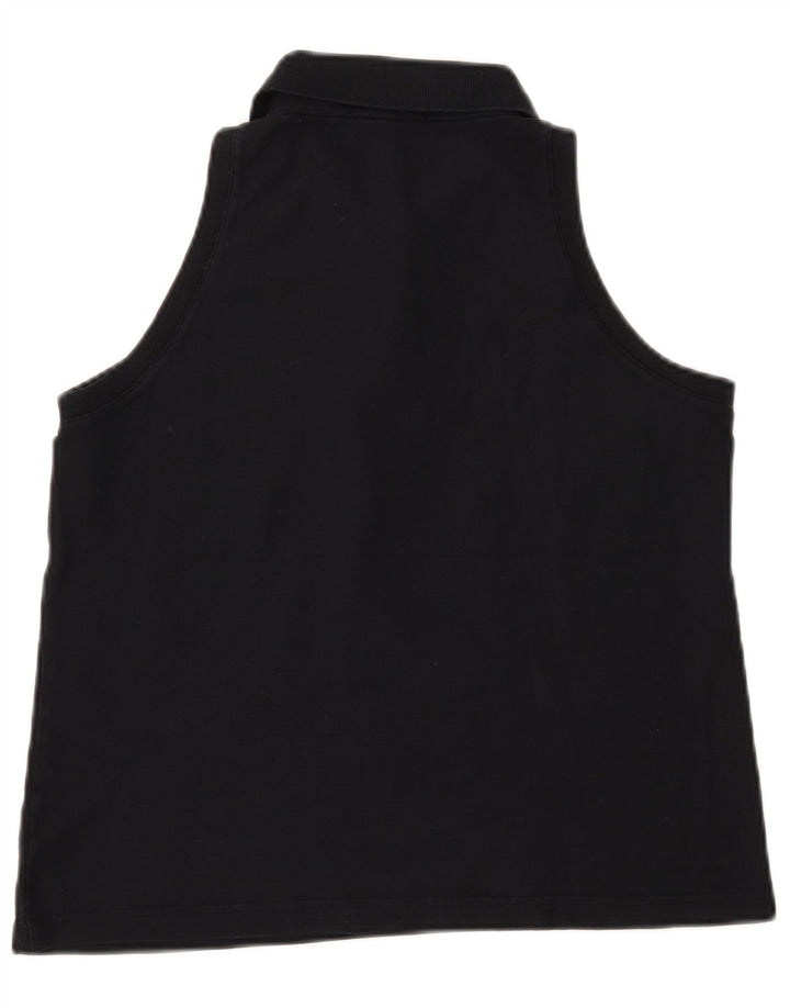 FILA Womens Sleeveless Polo Shirt IT 48 XL Navy Blue