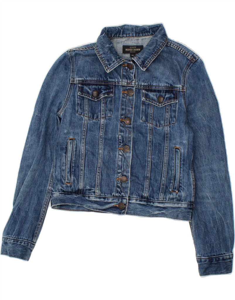 J. CREW Womens Crop Denim Jacket UK 6 XS Blue Cotton | Vintage J. Crew | Thrift | Second-Hand J. Crew | Used Clothing | Messina Hembry 