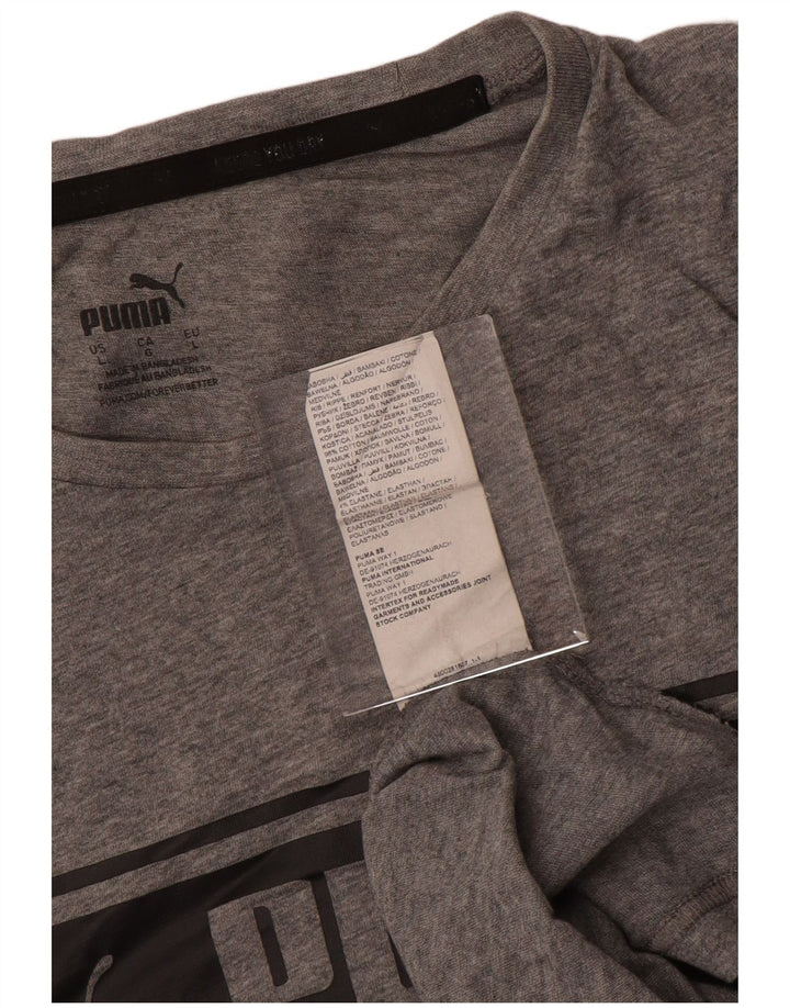 Puma Mens Graphic T-Shirt Top Large Grey Cotton