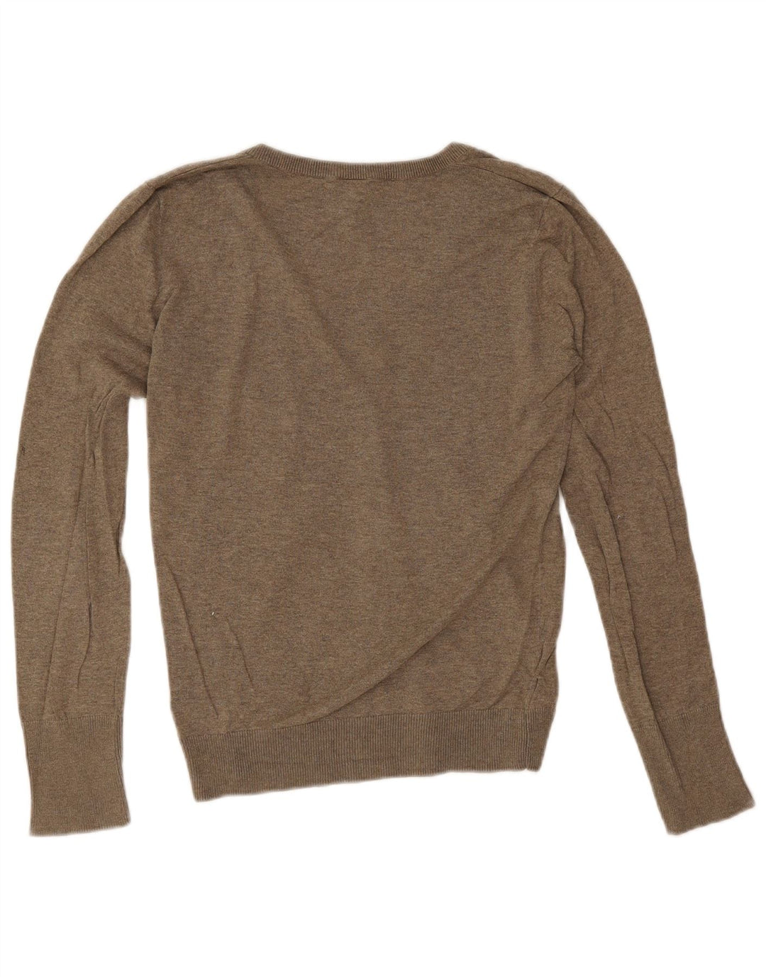 Topshop Womens V-Neck Jumper Sweater UK 12 Medium Grey Cotton
