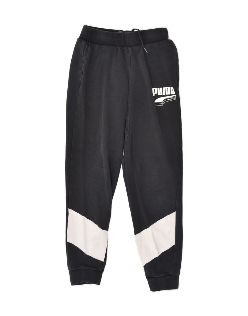 PUMA Boys Tracksuit Trousers Joggers 11-12 Years Navy Blue Colourblock | Vintage Puma | Thrift | Second-Hand Puma | Used Clothing | Messina Hembry 