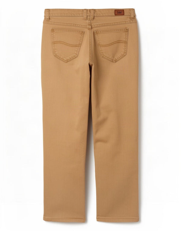 Lee Womens Straight Casual Trousers W30 L27 Beige