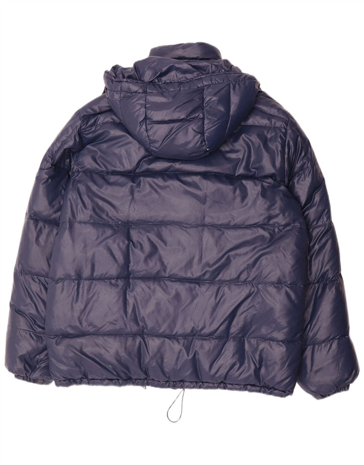 Historic Research Mens Hooded Padded Jacket UK 40 Large Navy Blue Polyamide