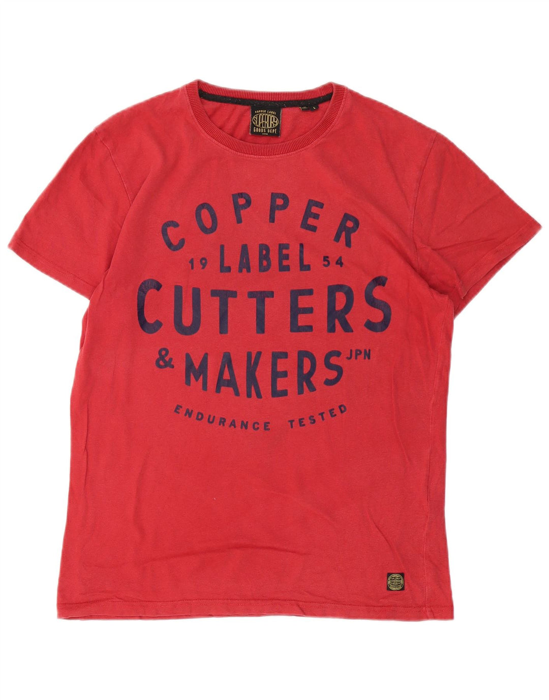 SUPERDRY Mens Graphic T-Shirt Top Large Red Cotton