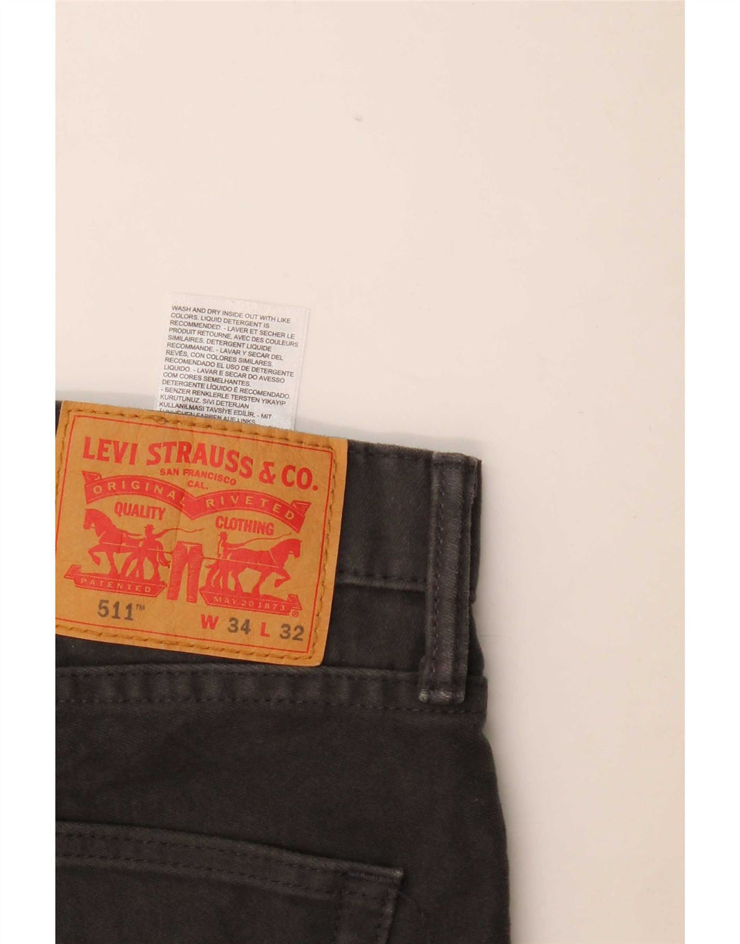 Levi's Mens 511 Slim Jeans W34 L32 Grey Cotton