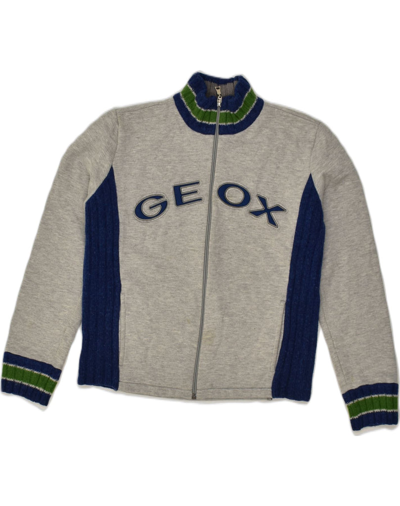 GEOX Boys Graphic Tracksuit Top Jacket 9-10 Years Grey Colourblock | Vintage Geox | Thrift | Second-Hand Geox | Used Clothing | Messina Hembry 