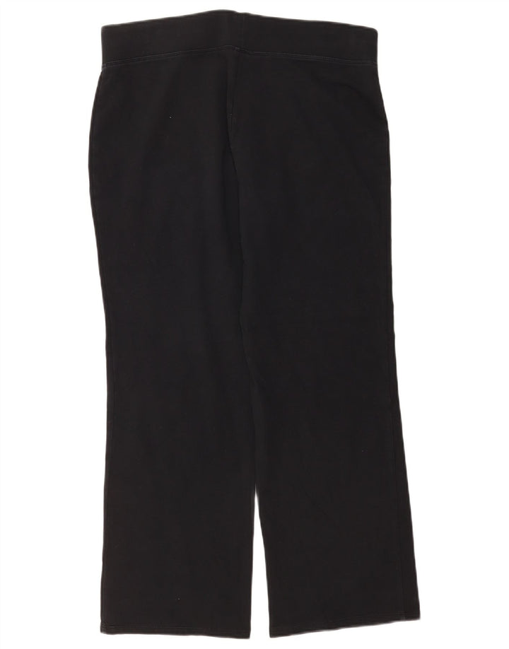 Marks & Spencer Womens Tracksuit Trousers UK 16 Large Black Cotton