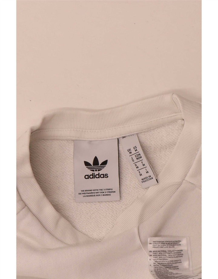 Adidas Womens Sweatshirt Jumper Medium White Cotton