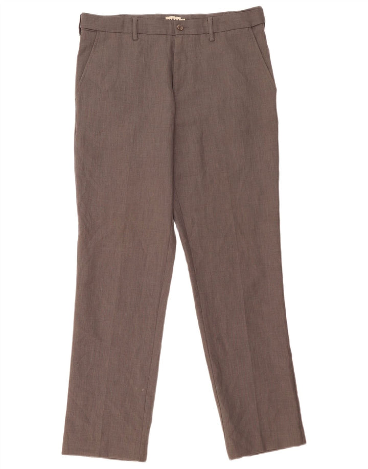 Farah Mens Regular Chino Trousers W34 L31 Grey Polyester