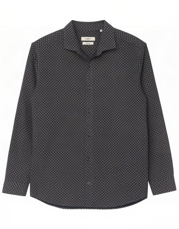 Jack & Jones Mens Shirt XL Navy Blue Geometric Cotton
