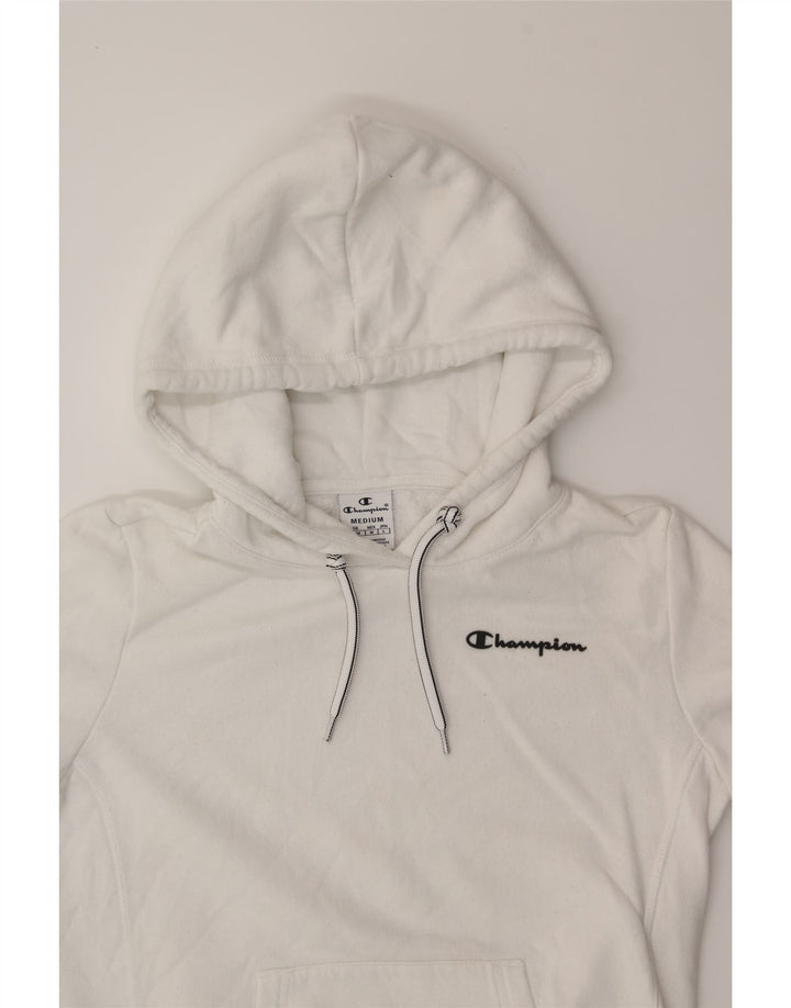 CHAMPION Womens Hoodie Jumper UK 14 Medium White Cotton Vintage Champion and Second-Hand Champion from Messina Hembry 