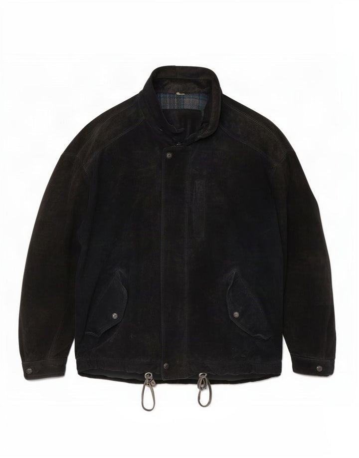 Vintage Mens Suede Jacket UK 42 XL Black