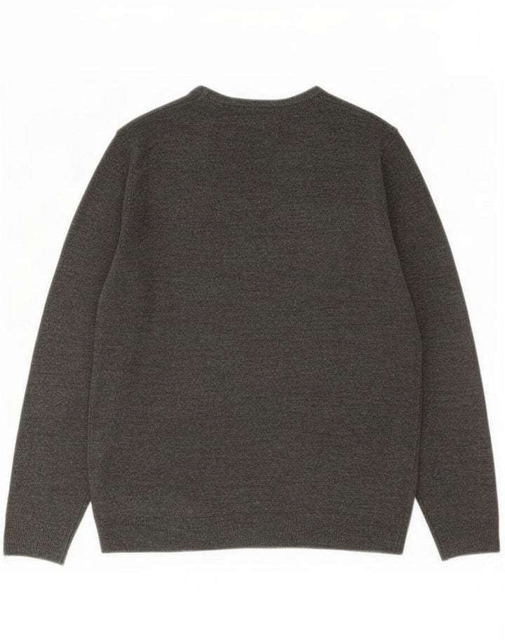 Marks & Spencer Mens V-Neck Jumper Sweater Large Grey Cashmere