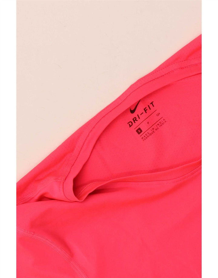 Nike Womens Dri Fit T-Shirt Top UK 8 Small Pink