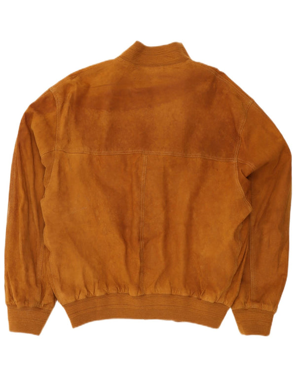 Vintage Mens Suede Bomber Jacket IT 52 XL Beige