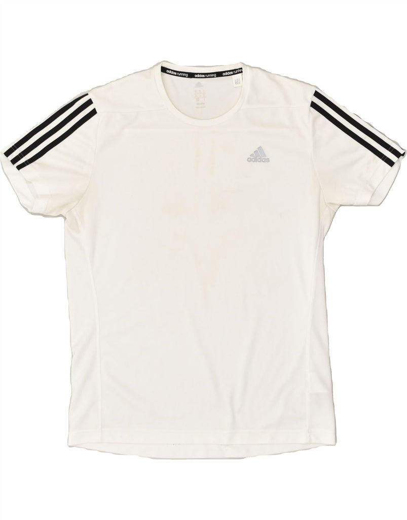 ADIDAS Mens Graphic T-Shirt Top Medium White Polyester | Vintage Adidas | Thrift | Second-Hand Adidas | Used Clothing | Messina Hembry 