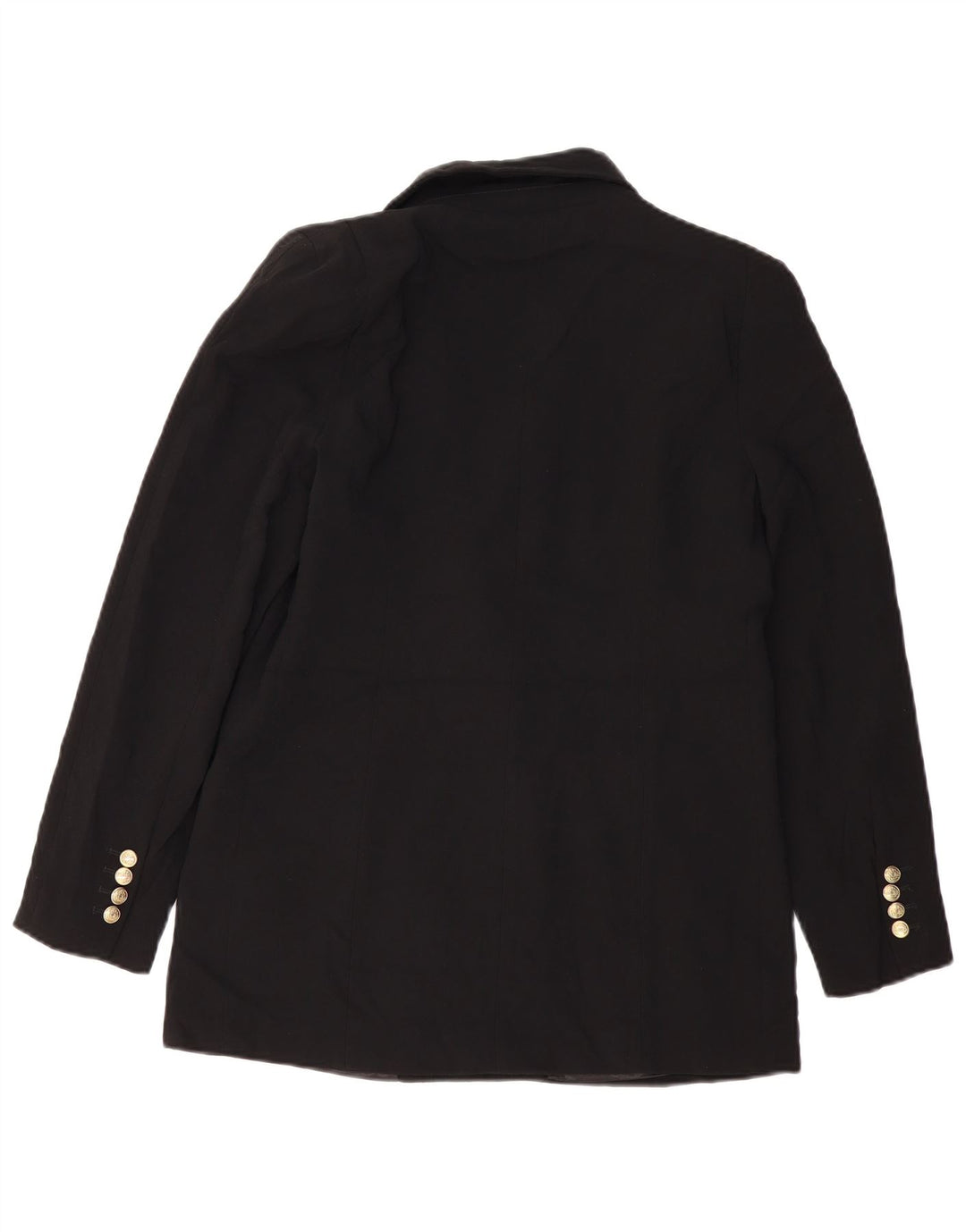 ZARA Womens Double Breasted Blazer Jacket Medium Black Polyester