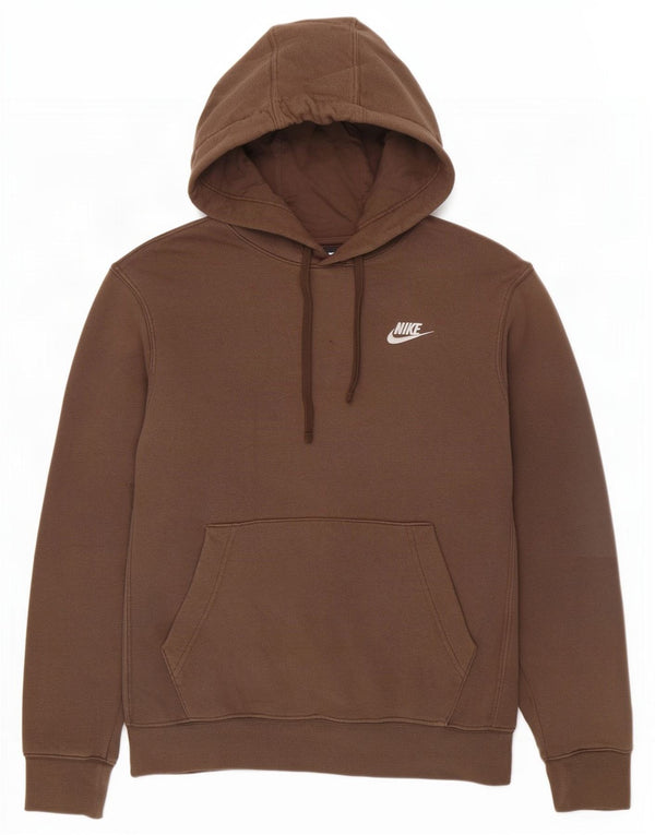 Nike Mens Hoodie Jumper Small Beige Cotton