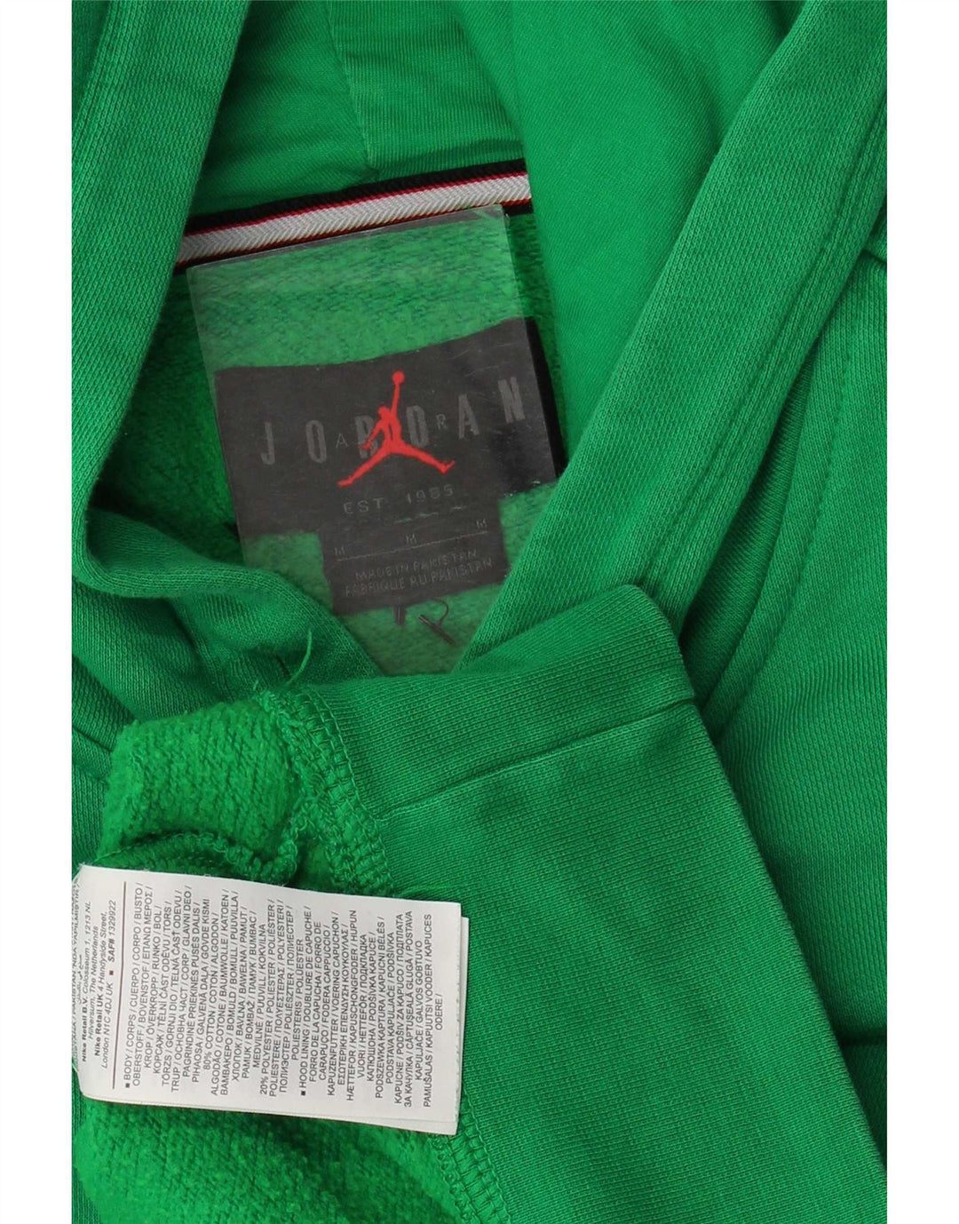 Jordan Mens Hoodie Jumper Medium Green Cotton