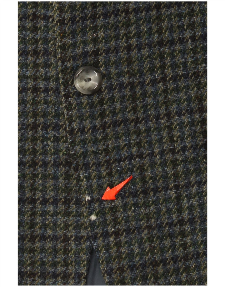 Konen Munchen Mens 3 Button Blazer Jacket EU 50 Large Green Houndstooth