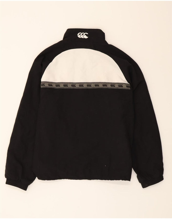 CANTERBURY Boys Graphic Tracksuit Top Jacket 13-14 Years Black Colourblock Vintage Canterbury and Second-Hand Canterbury from Messina Hembry 