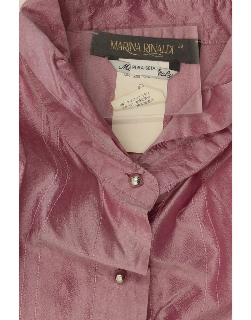 MARINA RINALDI Womens Oversized Shirt Blouse Size 29 XL Burgundy Silk Vintage Marina Rinaldi and Second-Hand Marina Rinaldi from Messina Hembry 