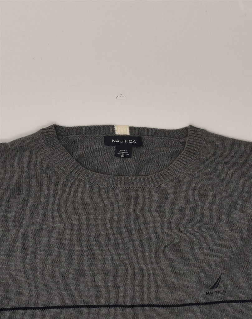 NAUTICA Mens Crew Neck Jumper Sweater XL Grey Cotton | Vintage Nautica | Thrift | Second-Hand Nautica | Used Clothing | Messina Hembry 