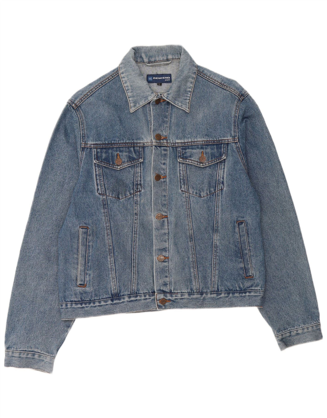 Rewino Mens Denim Jacket UK 40 Large Blue Cotton