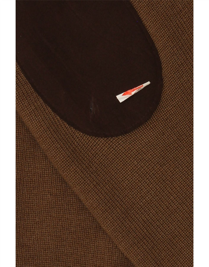 Amerigo Vespucci Mens Zip Neck Jumper Sweater XL Brown