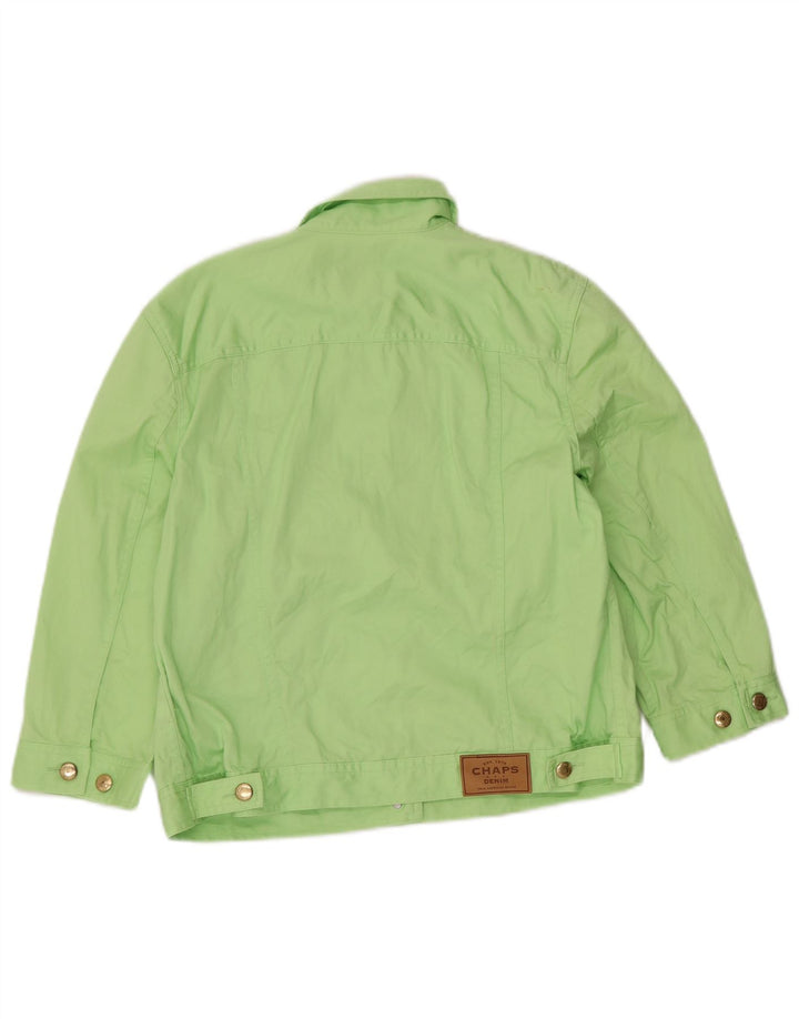 Chaps Womens 3/4 Sleeve Denim Jacket UK 16 Large Green Cotton