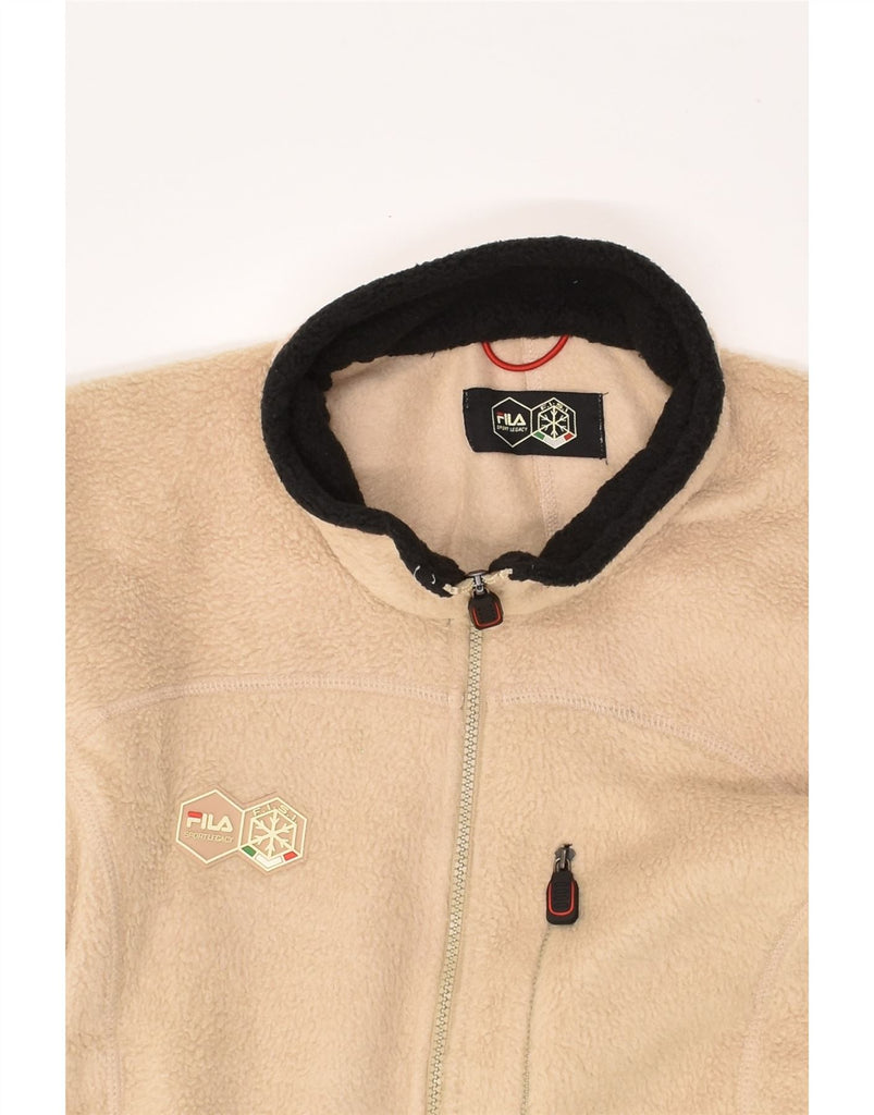 FILA Mens Fleece Jacket UK 36 Small Beige Polyester | Vintage Fila | Thrift | Second-Hand Fila | Used Clothing | Messina Hembry 