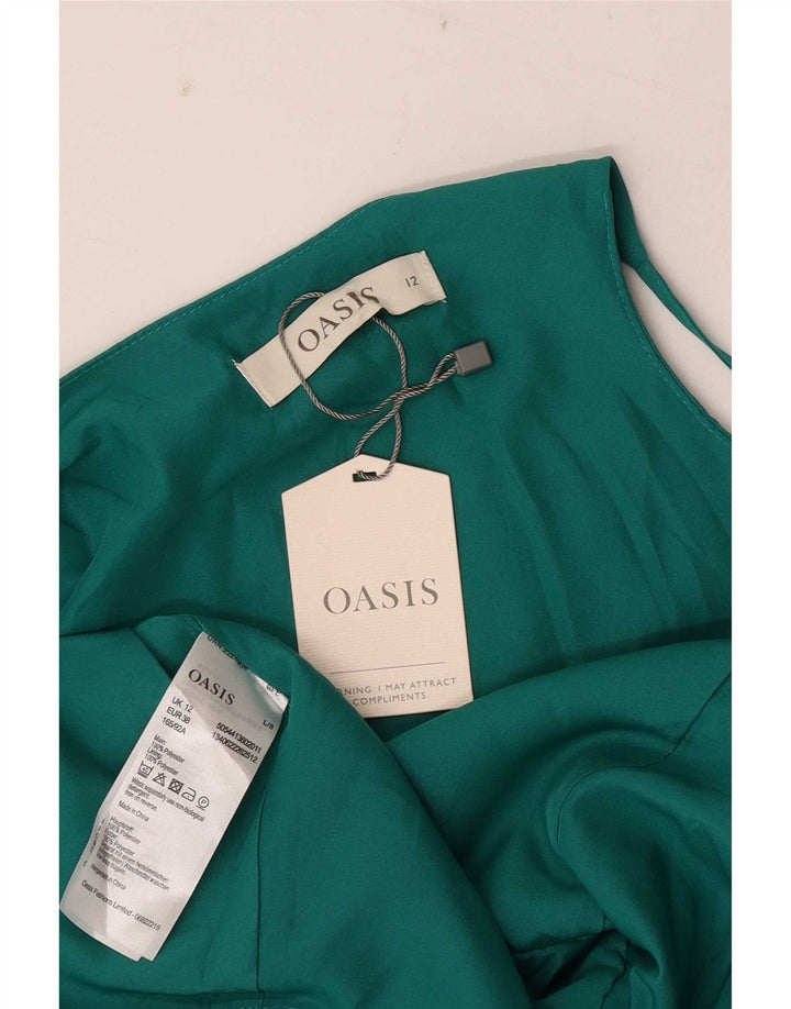 Oasis Womens Sleeveless Sheath Dress UK 12 Medium Green Polyester