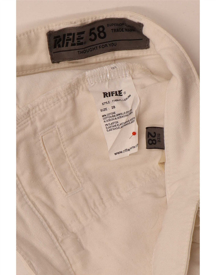 Rifle Mens Slim Jeans W28 L29 White Cotton
