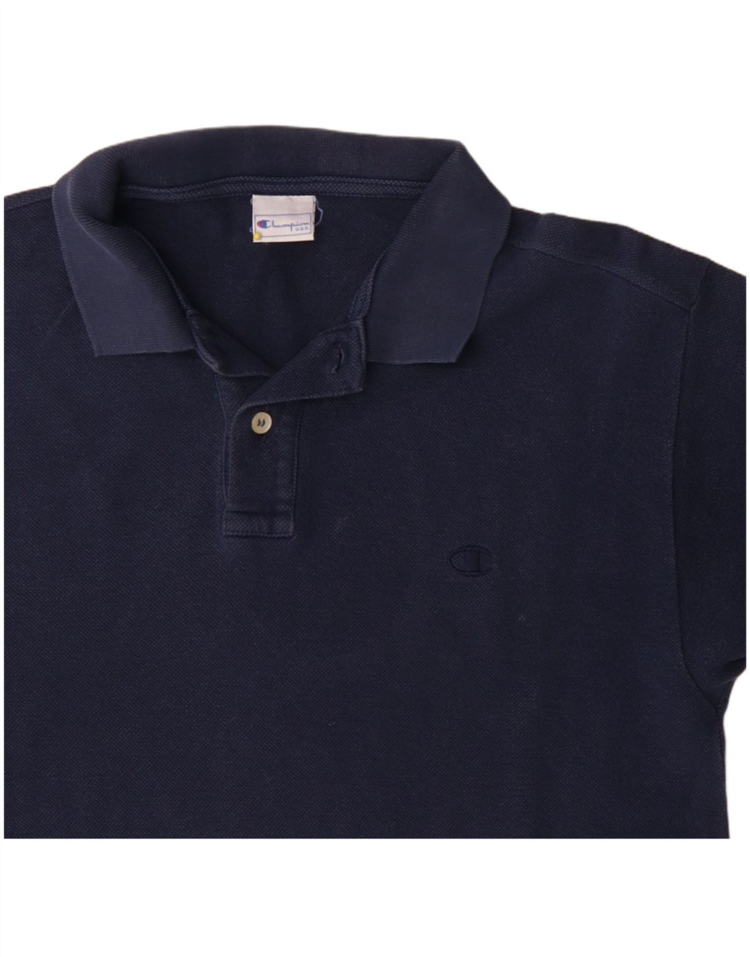 CHAMPION Mens Polo Shirt Small Navy Blue Cotton