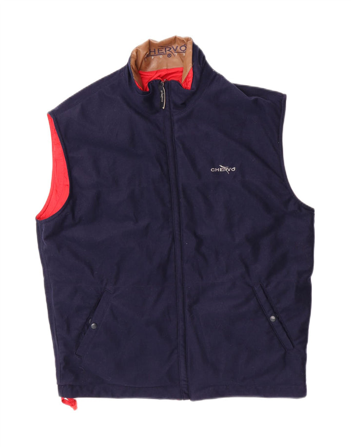 Chervo Mens Reversible Gilet UK 38 Medium Red Polyamide