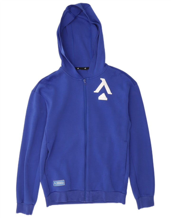 Adidas Mens Graphic Zip Hoodie Sweater Small Blue