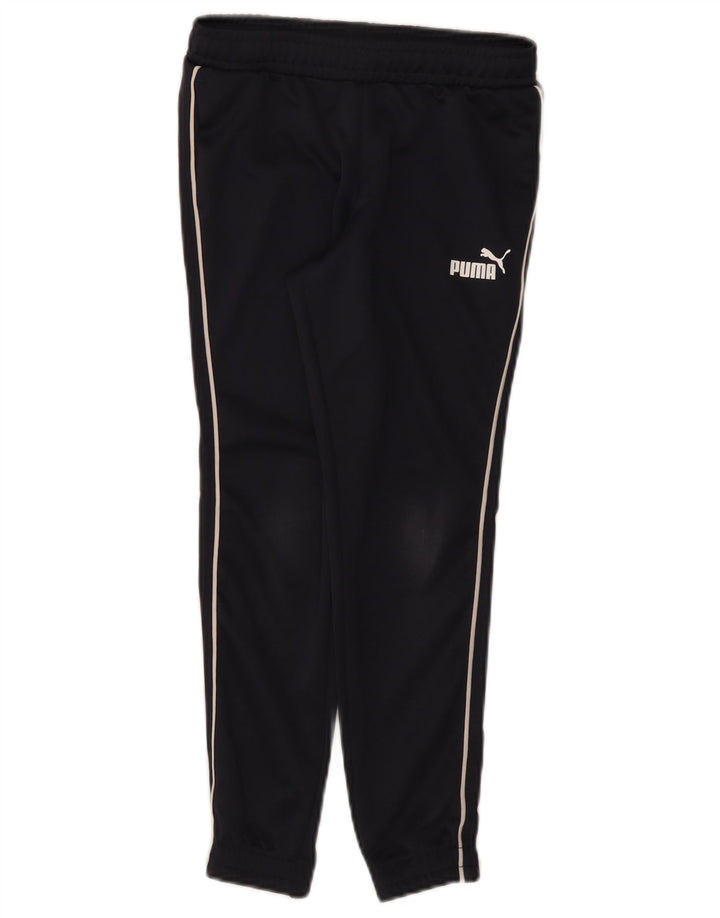 Puma Boys Tracksuit Trousers Joggers 9-10 Years Navy Blue Polyester