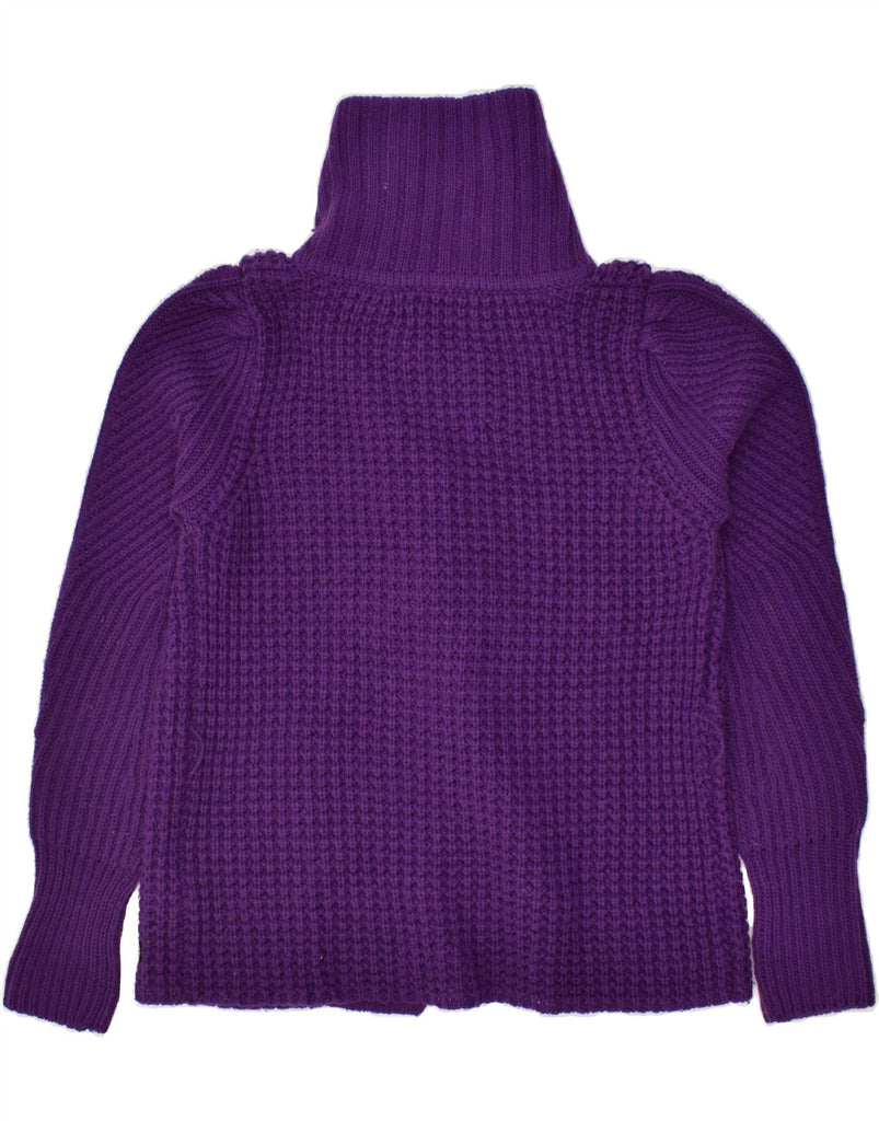 CALVIN KLEIN Womens Cardigan Sweater UK 12 Medium Purple Wool | Vintage Calvin Klein | Thrift | Second-Hand Calvin Klein | Used Clothing | Messina Hembry 