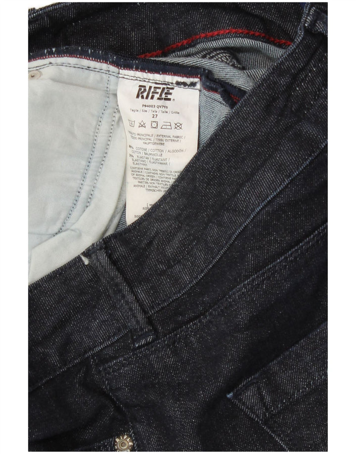 Rifle Womens Flared Jeans W27 L29 Navy Blue Cotton