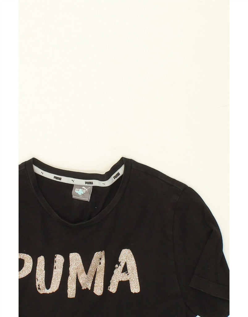 PUMA Boys Graphic T-Shirt Top 15-16 Years Black Cotton | Vintage Puma | Thrift | Second-Hand Puma | Used Clothing | Messina Hembry 