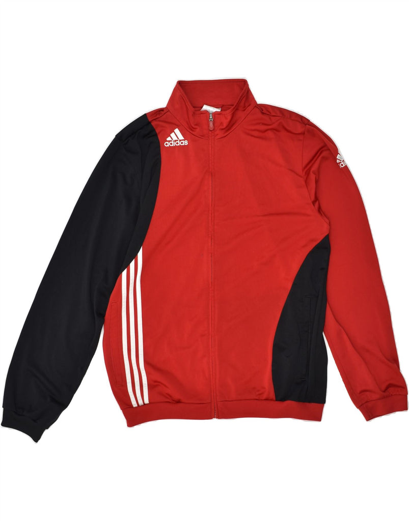 ADIDAS Mens Tracksuit Top Jacket UK 44/46 Large Red Colourblock Polyester | Vintage Adidas | Thrift | Second-Hand Adidas | Used Clothing | Messina Hembry 