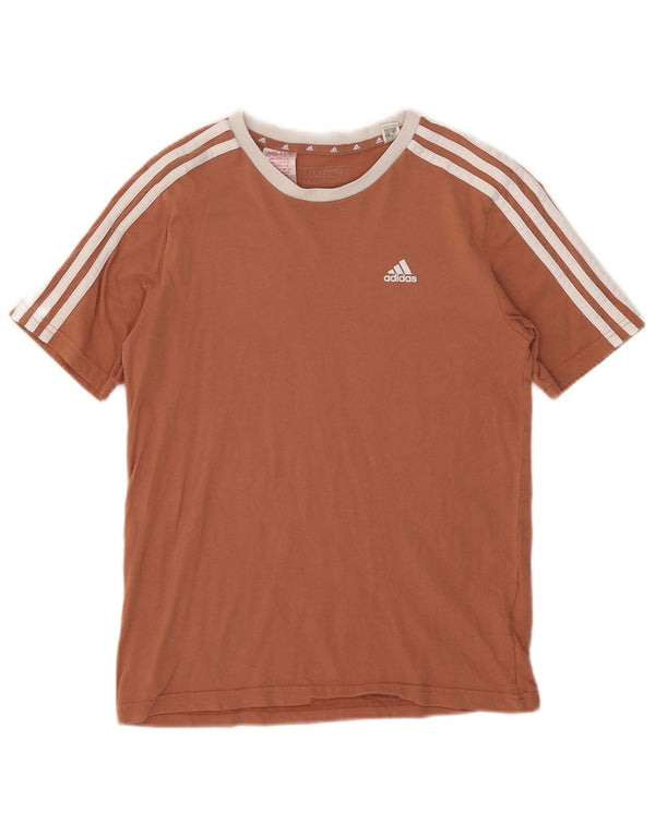 Adidas Girls T-Shirt Top 11-12 Years Brown Cotton