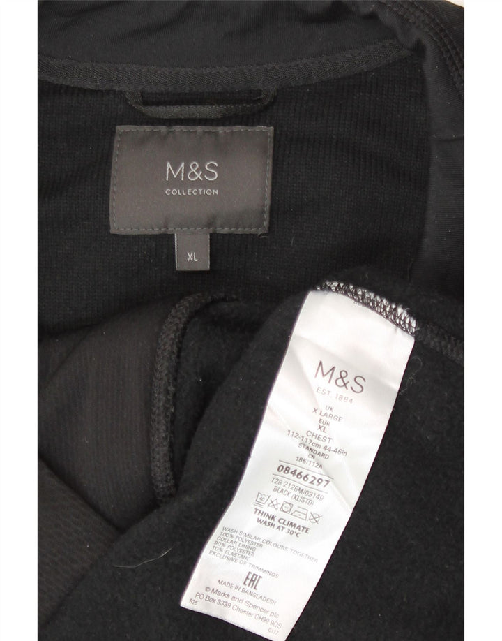 Marks & Spencer Mens Fleece Gilet UK 42 XL Black Polyester