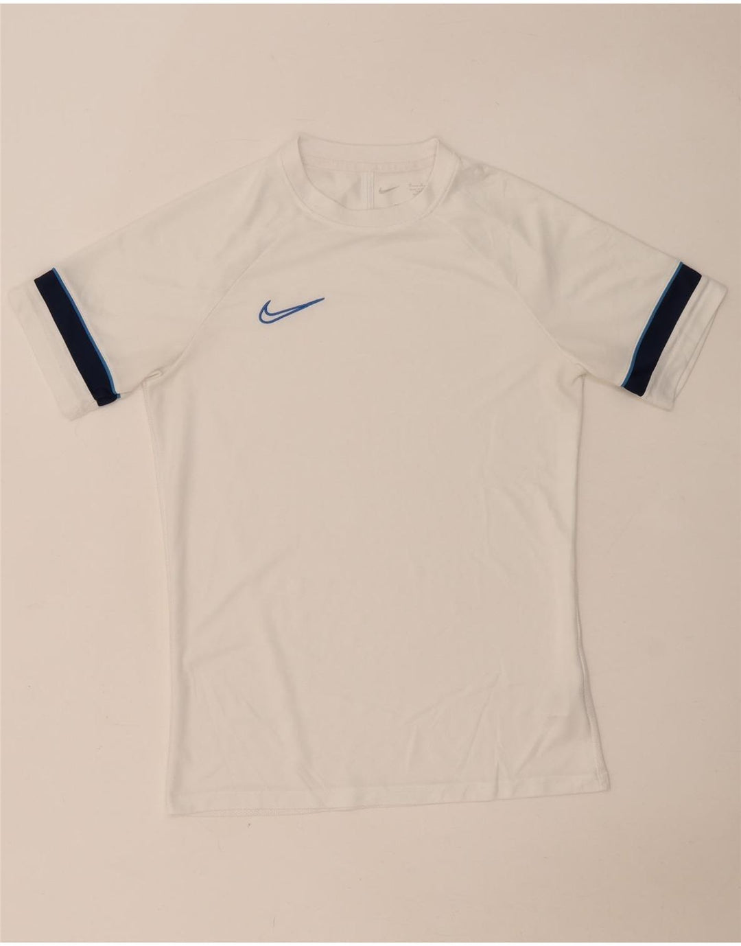 NIKE Mens Dri Fit T-Shirt Top Medium White Colourblock Polyester