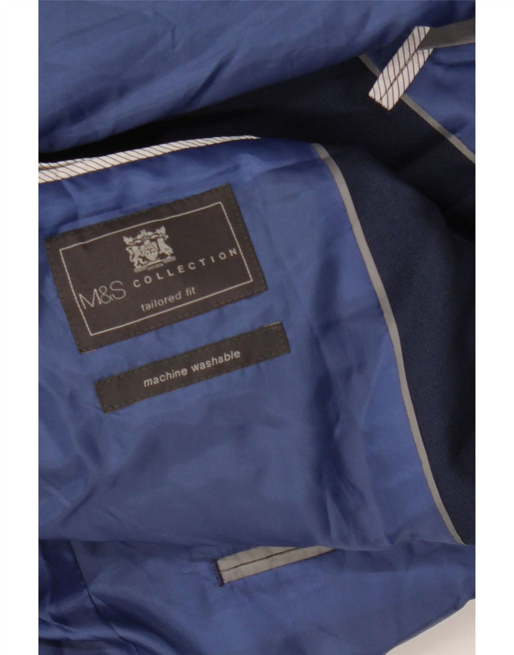 MARKS & SPENCER Mens Tailored Fit Blazer Jacket UK 44 2XL Navy Blue