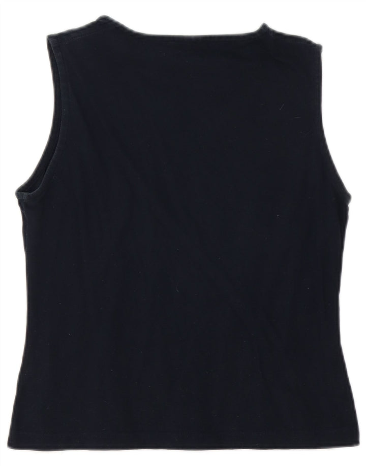 SERGIO TACCHINI Womens Vest Top UK 12 Medium Navy Blue